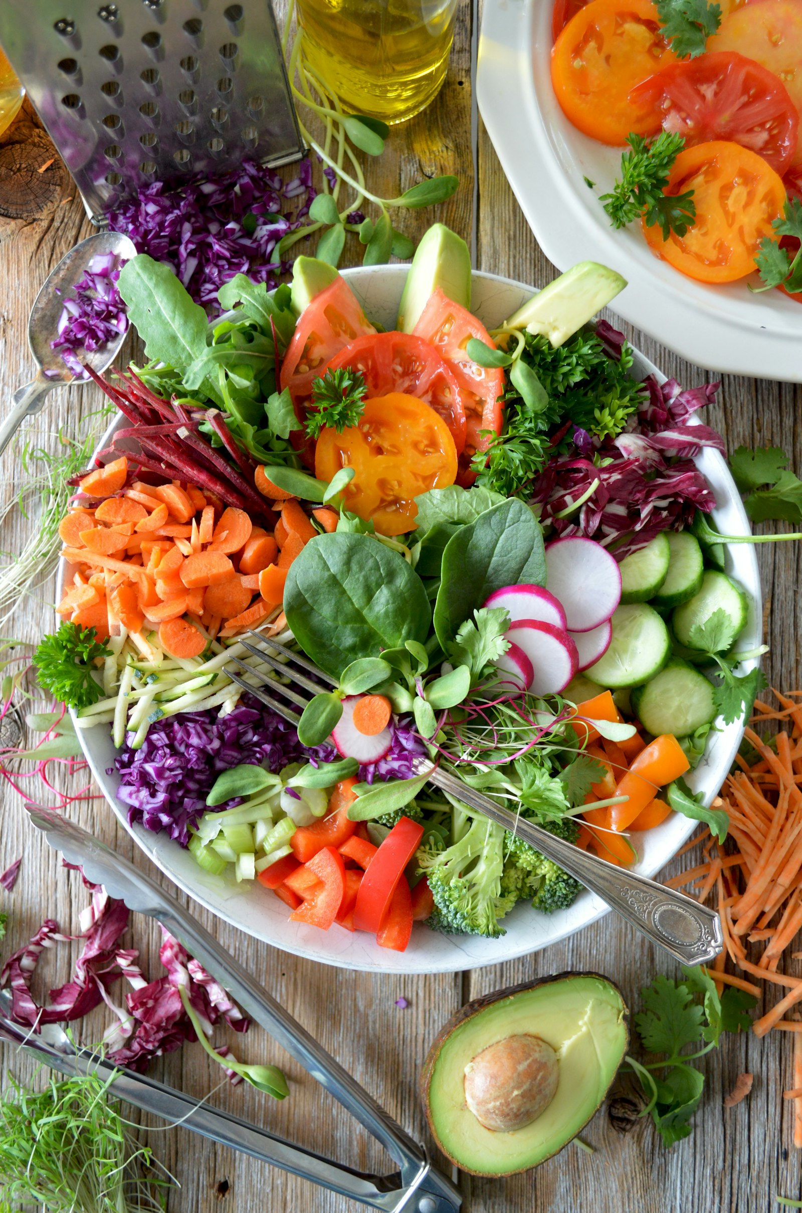 Vibrant vegetable arrangement for plant-based future foods