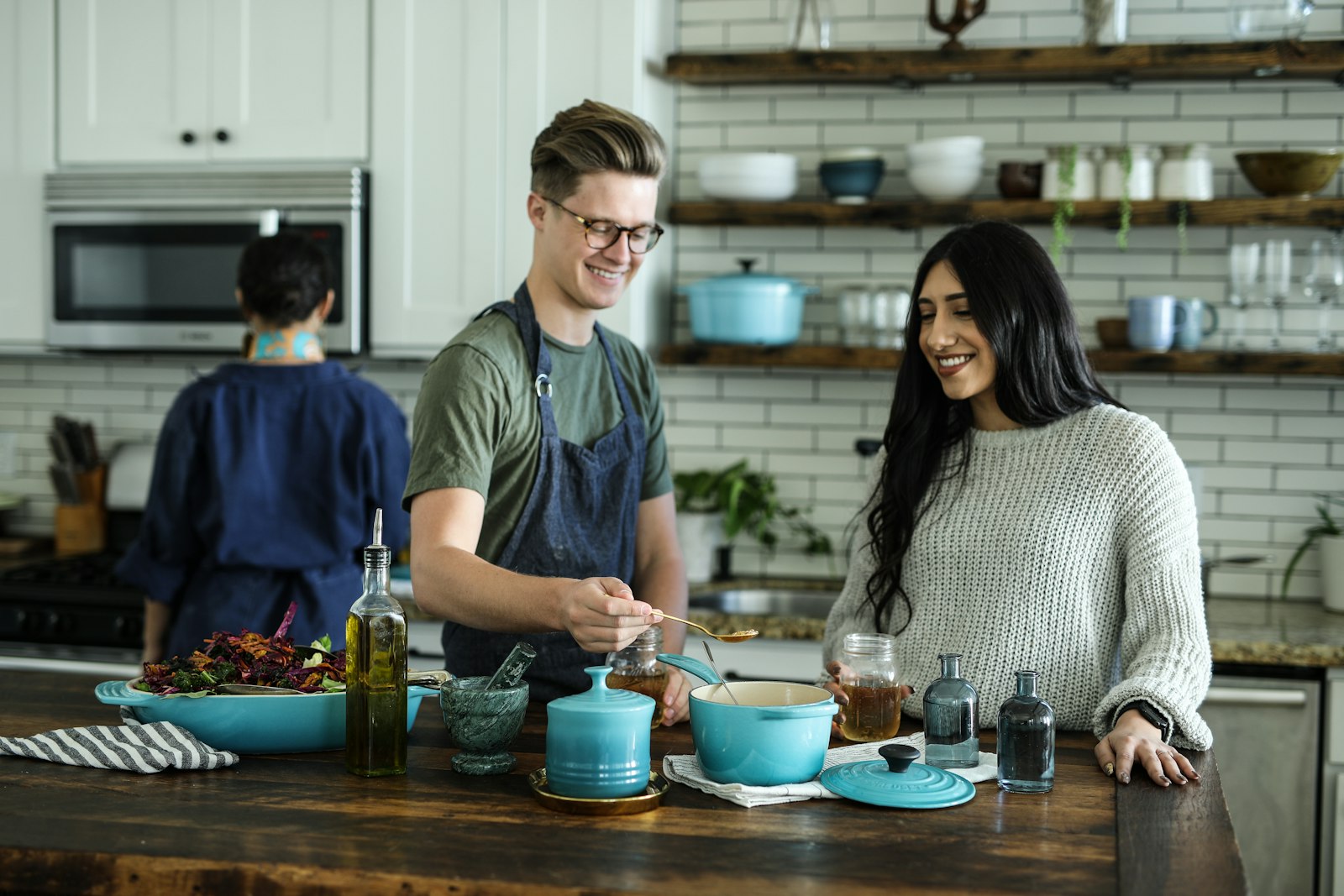 Food manufacturing kitchen preparing plant-based ingredients