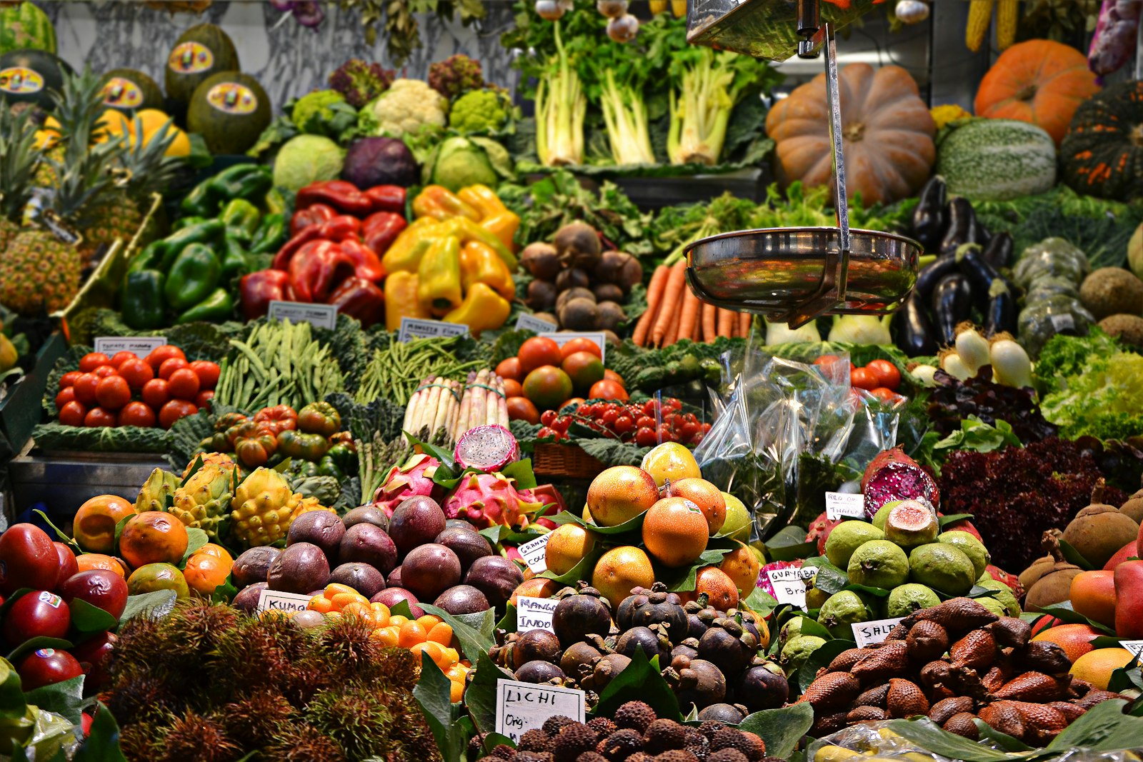 Restaurant dining table with vegetarian dishes